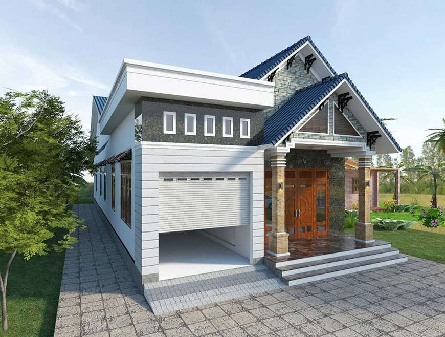 Nhà ở dân dụng 2 mái