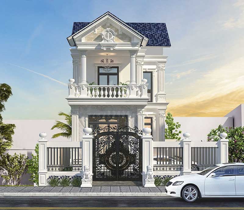 Mẫu nhà phố 2 tầng phong cách tân cổ điển