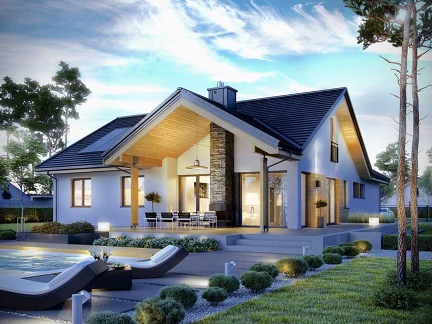 Biệt thự mái Thái được thiết kế theo phong cách Bắc Âu hiện đại