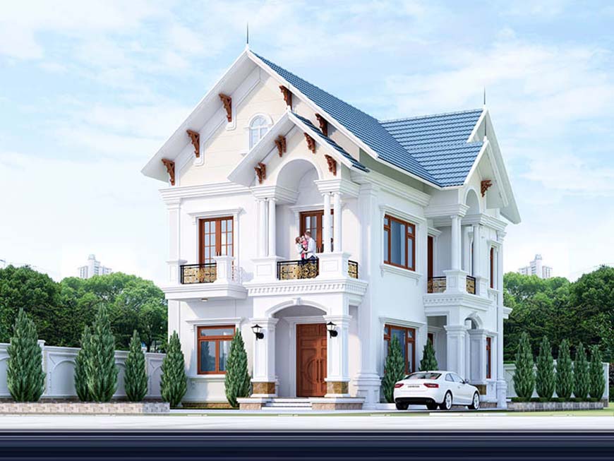 Mẫu mái Thái màu xanh dương lạ mắt