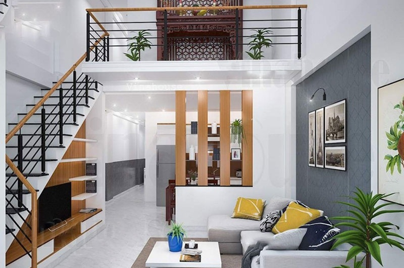 Nhà cấp 4 gác lửng được thiết kế tối giản