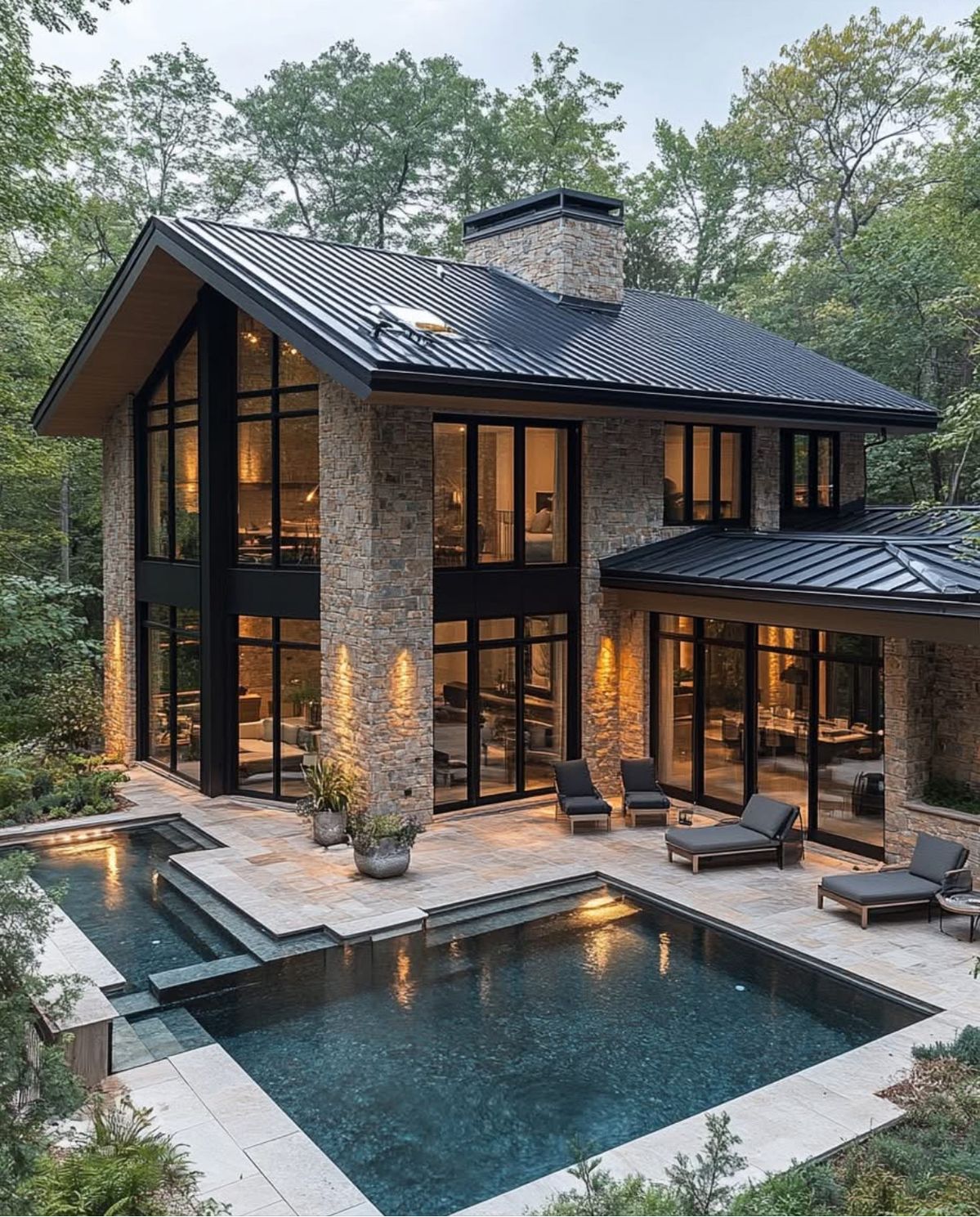 Mẫu 20: Mẫu mái tôn chống nóng đơn giản được sử dụng rất nhiều cho kiến trúc xây dựng nhà cao tầng