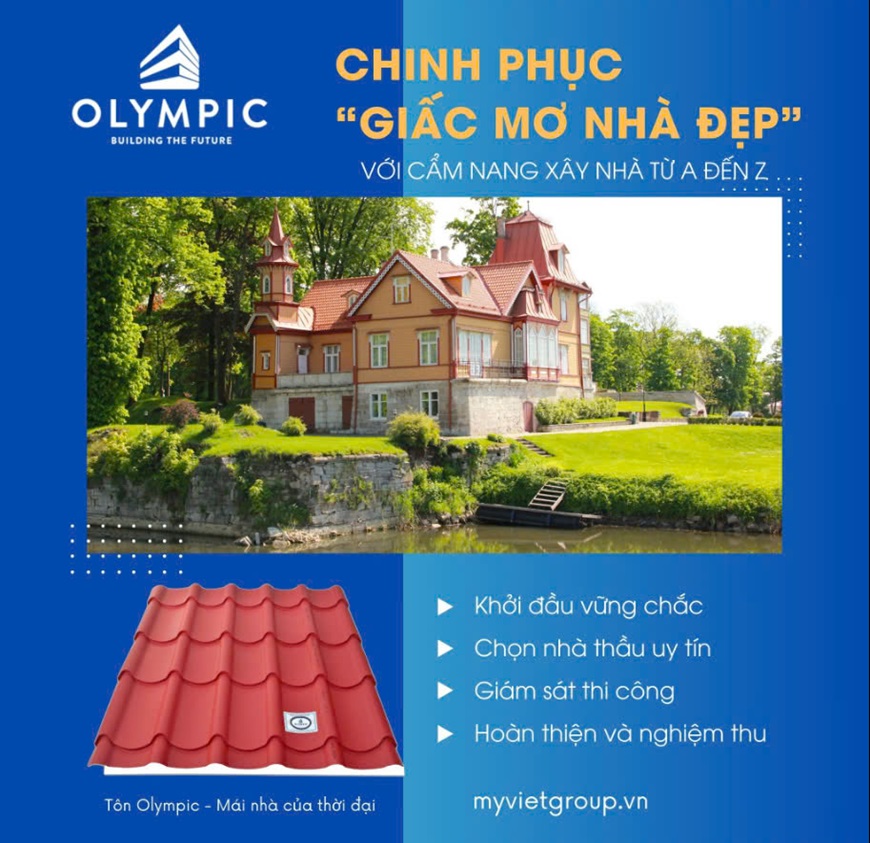 Tấm lợp Olympic hiện thực ước mơ công trình vững chắc và bền đẹp của người dân miền Trung