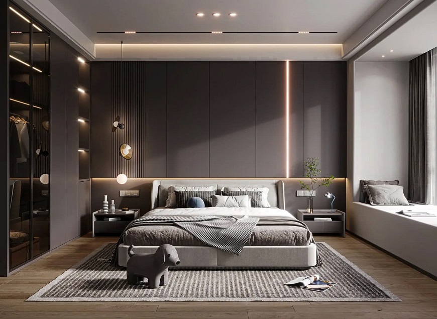 Phòng ngủ hiện đại mang đến một không gian sống thoải mái, tinh tế, và dễ dàng bảo trì, phù hợp với lối sống nhanh và bận rộn của con người hiện đại