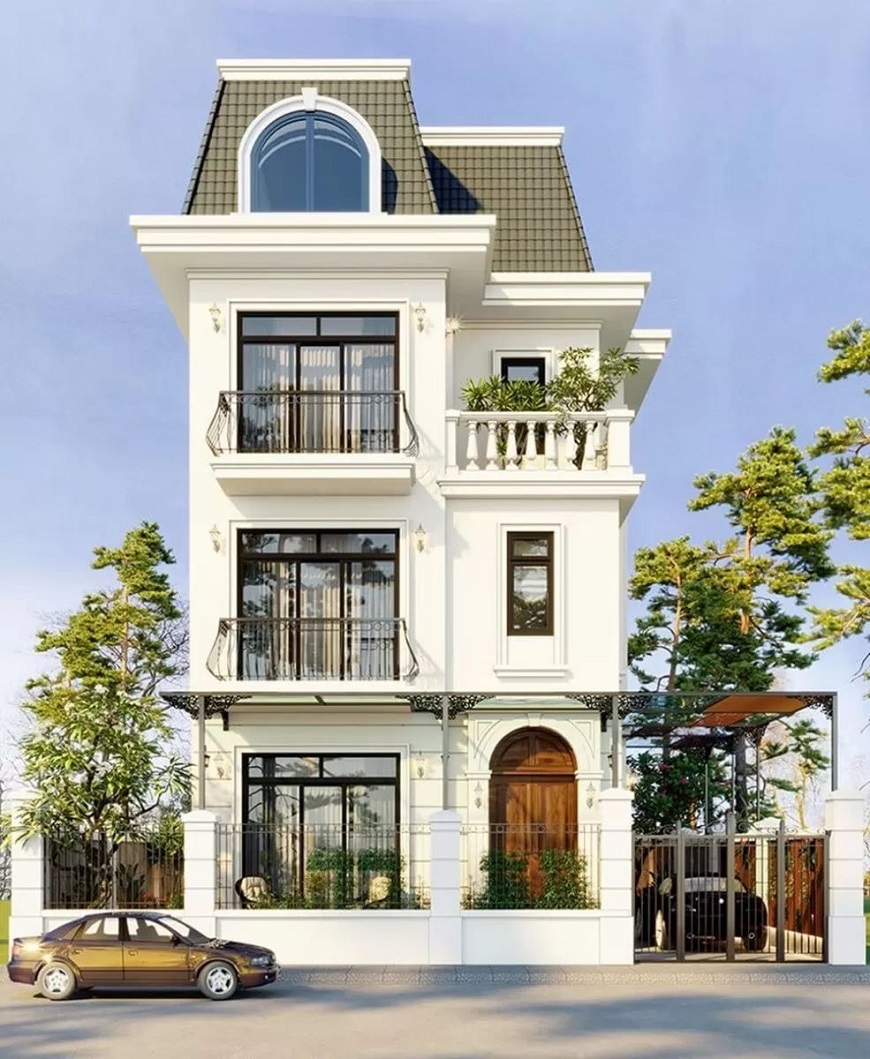 Nhà phố 3 tầng kiểu Pháp sang trọng