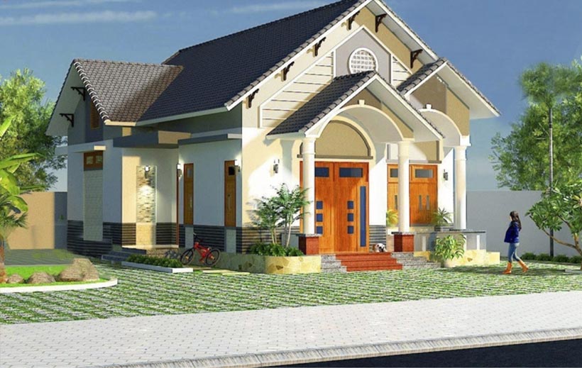 Mẫu nhà ống cấp 4 mái tôn hiện đại. Giá 350 triệu