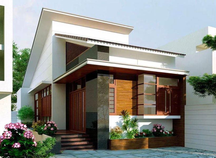 Mẫu nhà ống cấp 4 lợp mái tôn hiện đại. Giá 450 triệu