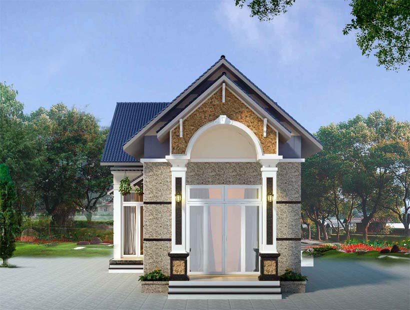 Mẫu nhà ống cấp 4 lợp mái tôn hiện đại. Giá 450 triệu