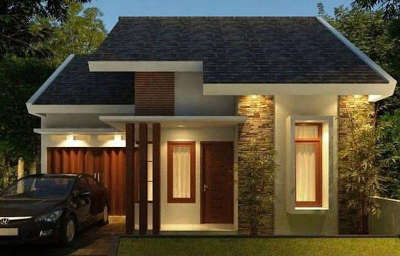 Mẫu nhà ống cấp 4 lợp mái tôn phong cách cổ điển. Giá 450 triệu