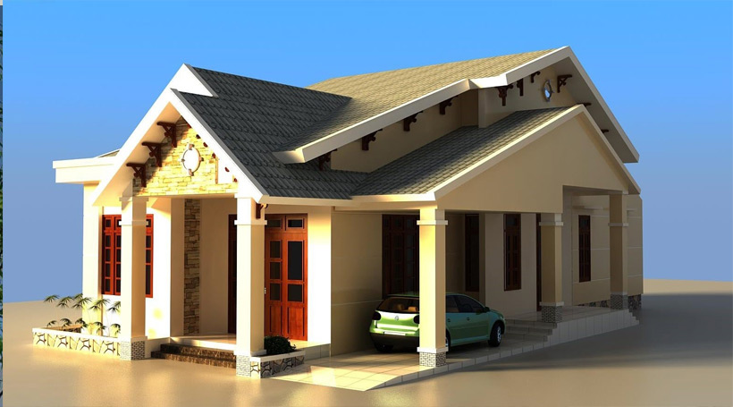 Mẫu nhà ống cấp 4 mái tôn hiện đại cực đẹp giá 500 triệu