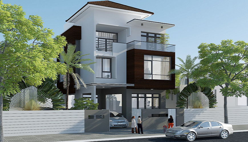 Nhà phố 3 tầng thiết kế hiện đại, độc đáo nhất