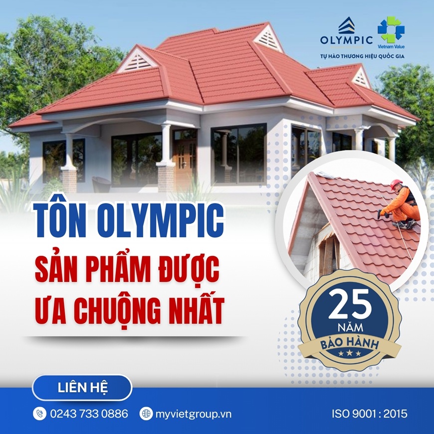 Tôn Olympic hội tụ đủ các yếu tố để khẳng định chất lượng là bền - đẹp - chính sách bảo hành dài hạn
