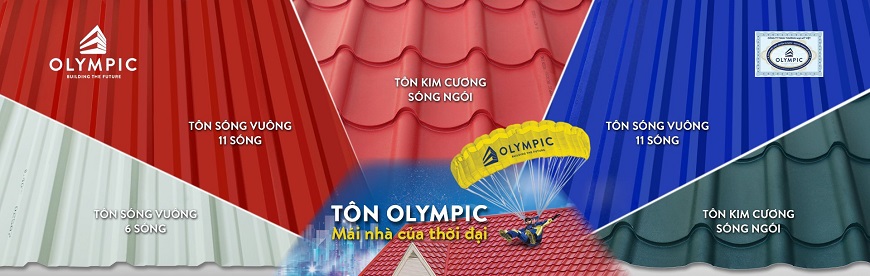 Tôn lợp mái Olympic đa dạng mẫu mà và màu sắc cho khách hàng lựa chọn