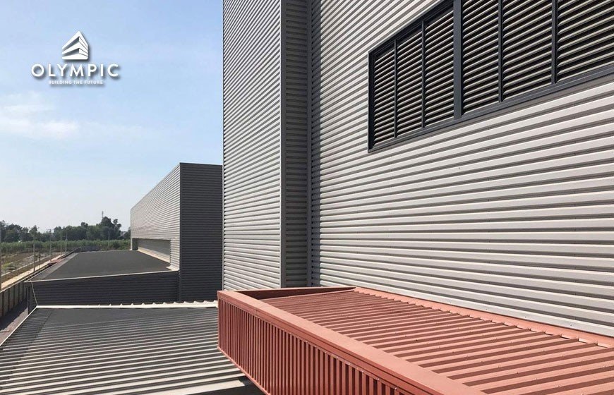 Tôn sóng vuông Olympic có cấu tạo chắc chắn, vẻ ngoài đẹp mắt