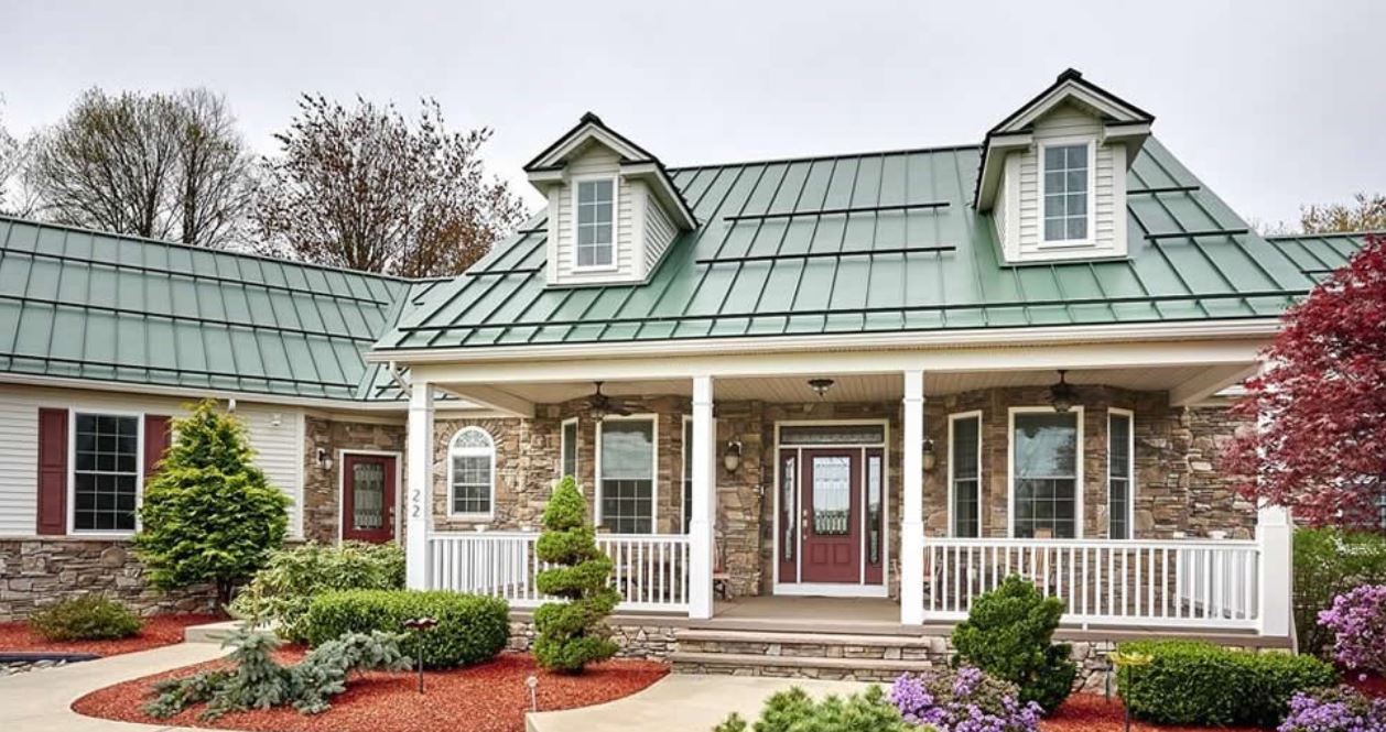 Biệt thự sử dụng tôn lợp mái màu xanh ngọc mang vẻ đẹp tươi mát