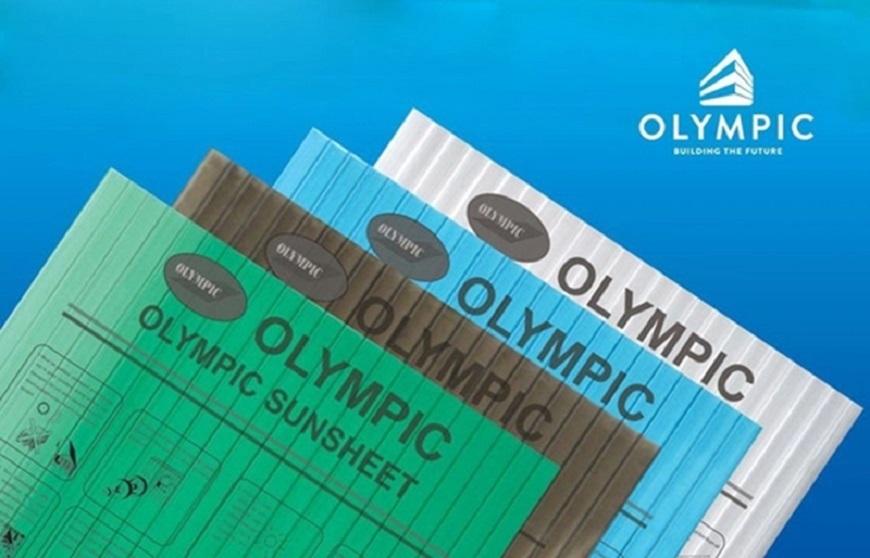 Tấm lợp Olympic chính hãng được in rõ nét dòng chữ điện tử “OLYMPIC SUNSHEET” trên bề mặt