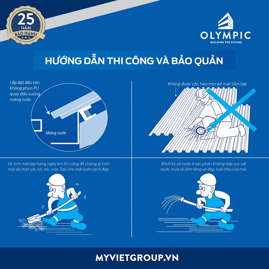 Đảm bảo thực hiện đúng các bước thi công và bảo quản tôn
