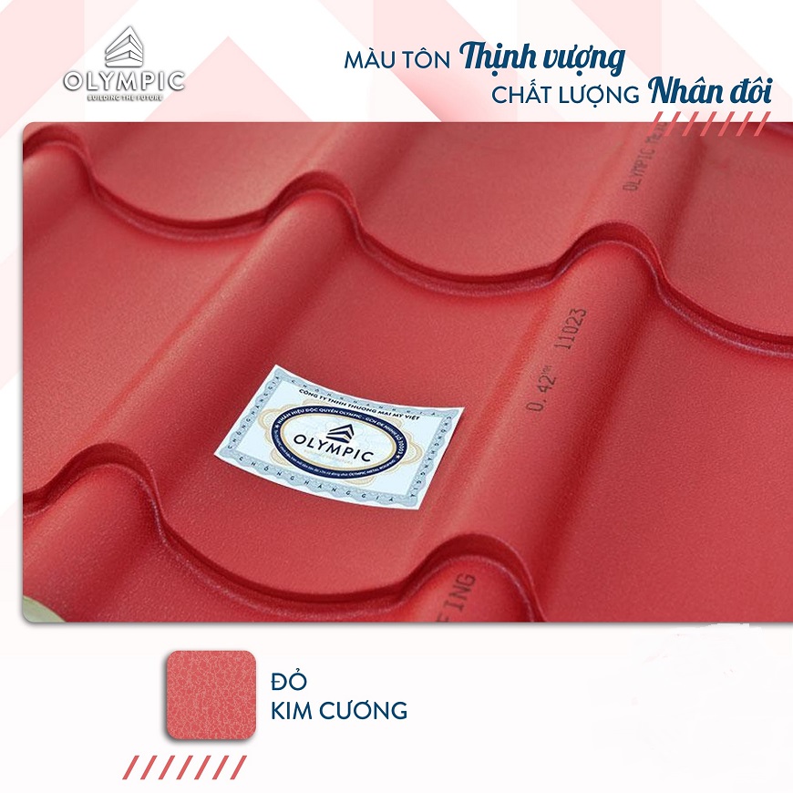 Tôn Olympic chính hãng sẽ có chữ in điện tử trên bề mặt tôn