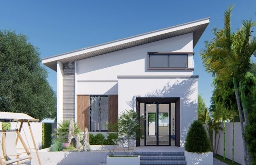 Mẫu nhà cấp 4 mái chéo dưới 300 triệu