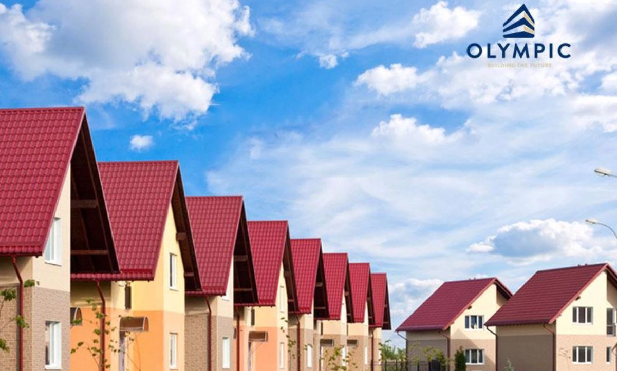 Dãy nhà liền kề sử dụng tôn lạnh Olympic đỏ kim cương lôi cuốn và nổi bật