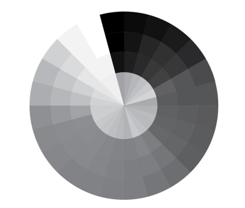 Màu ghi xám là sự trung hòa giữa hai gam màu trắng và đen