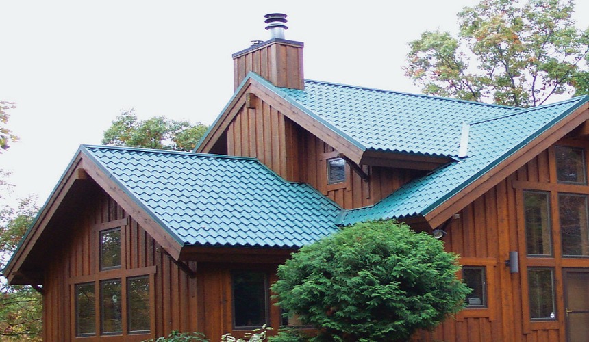 Mẫu nhà giả ngói xanh rêu