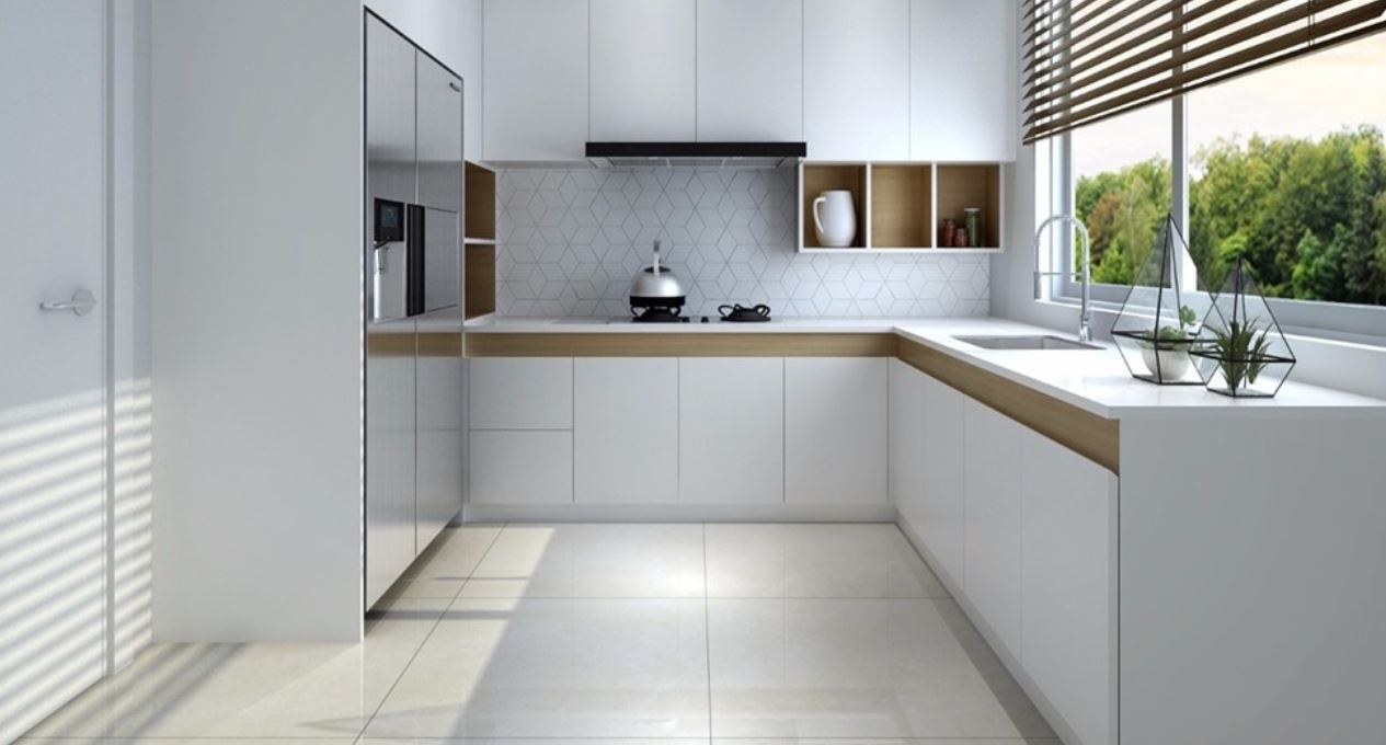 Ánh sáng tự nhiên khiến không gian bếp bừng sáng và dễ chịu