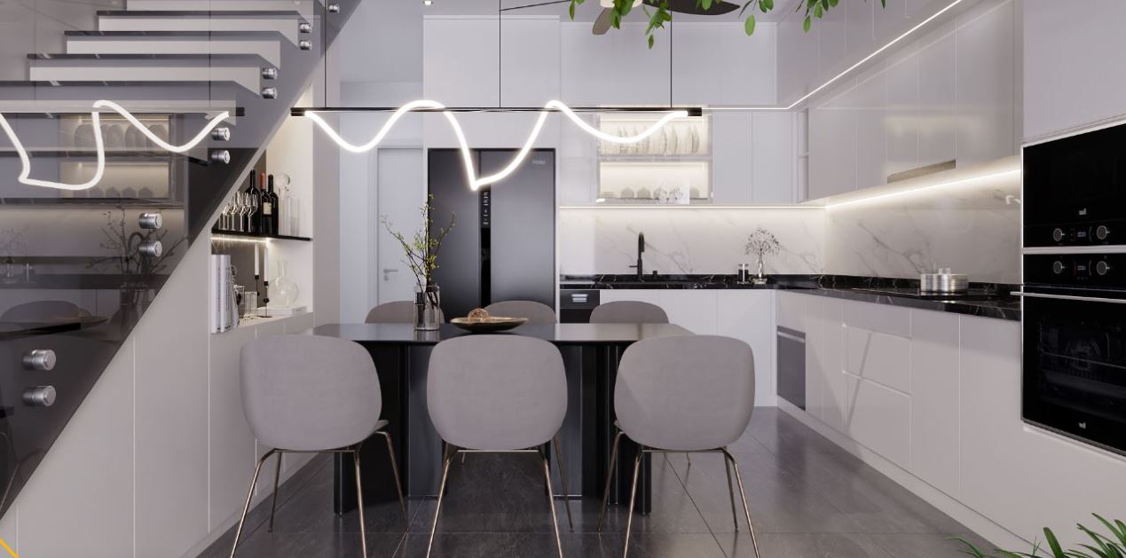 Mẫu phòng bếp đẹp đơn giản, thanh lịch