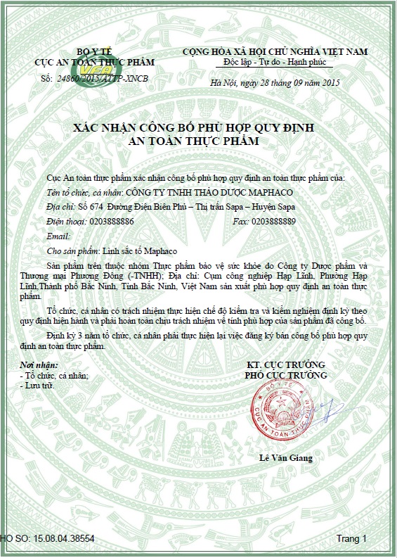 Giấy phép Lình Sắc Tố