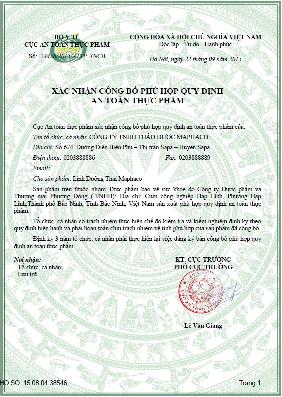 Giấy phép Lình Sắc Tố 3