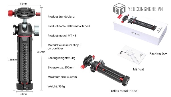 Chân tripod carbon Ulanzi MT-43