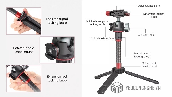 Chân tripod carbon Ulanzi MT-43