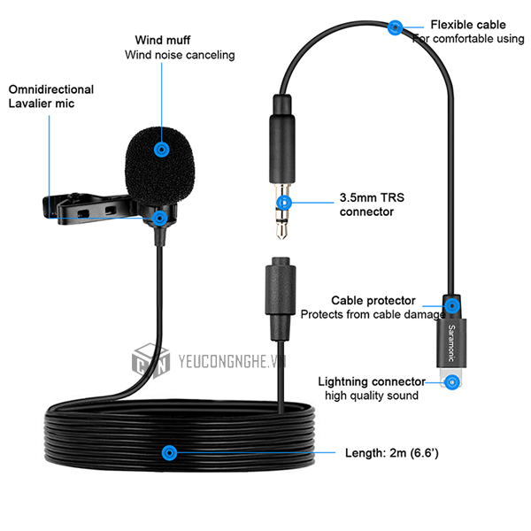 Saramonic Lavmicro U1A - Micro cài áo cổng Lightning