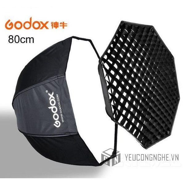 Softbox Godox bát giác thao tác nhanh đường kính 80cm kèm grid lưới tổ ong