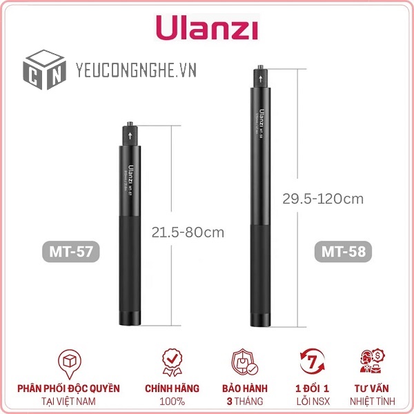 ULANZI MT-57 (80cm) - Gậy Chụp Hình Selfie Đa Năng