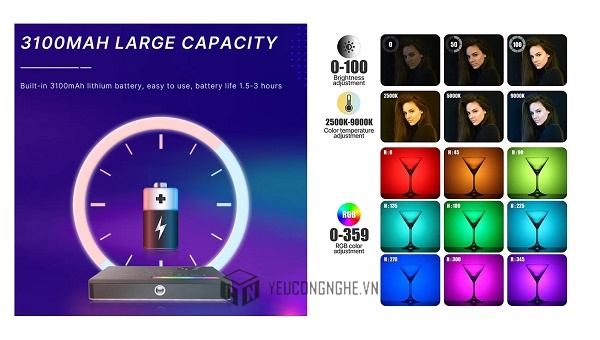 ULANZI VL120 RGB Full Color Video Light - Đèn LED đổi màu RGB