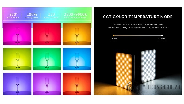 ULANZI VL120 RGB Full Color Video Light - Đèn LED đổi màu RGB