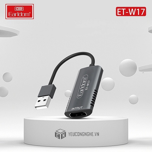 Cáp chuyển đổi USB Video Capture Card (HDMI to USB) Earldom ET-W17