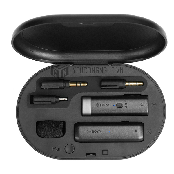 Mic thu âm không dây Boya BY-WM3D cho điện thoại iPhone Lightning IOS