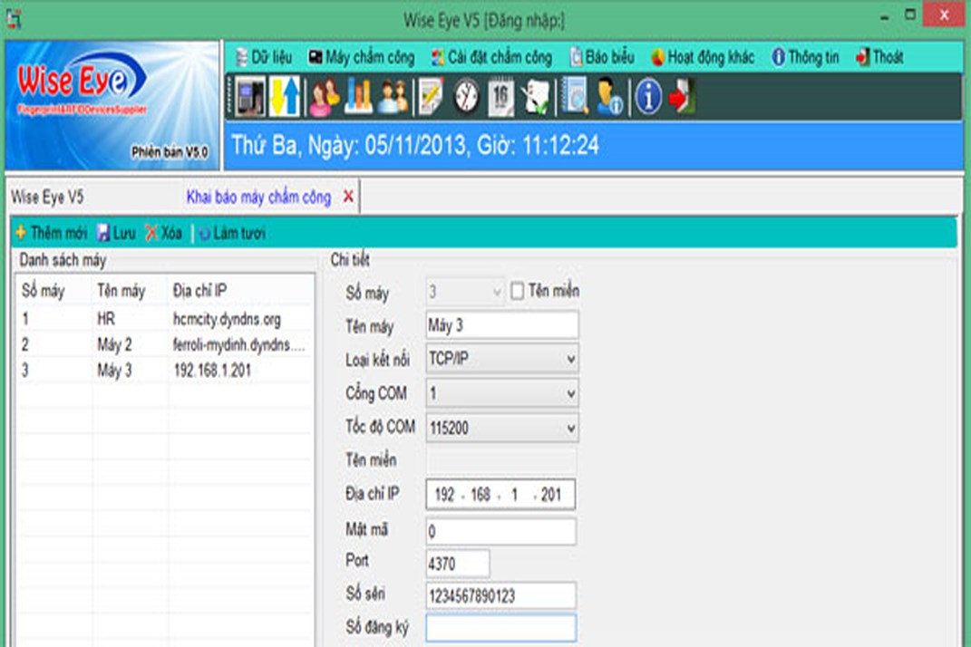 Hướng dẫn cách xóa nhân viên và thêm nhân viên mới trong phần mềm chấm công tiếng Việt WISE EYE V5.1