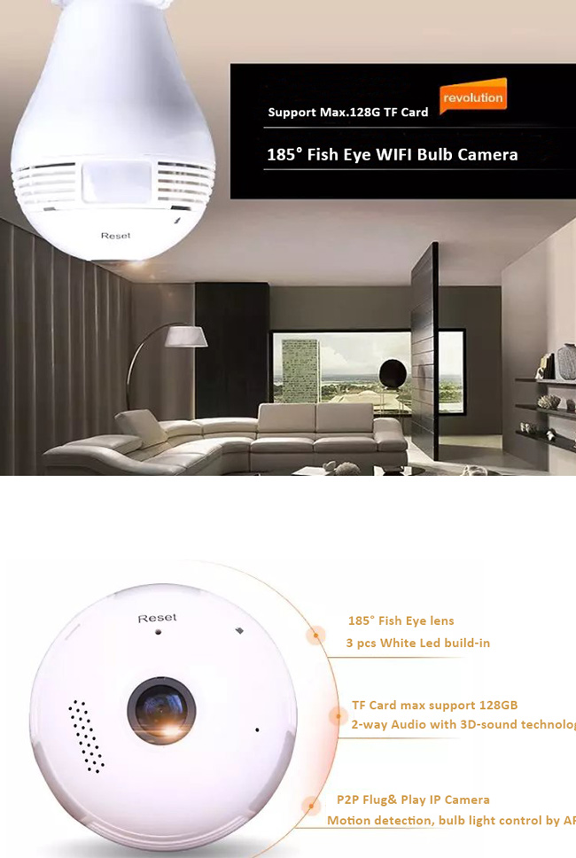 Camera ip wifi md81 quan sát từ xa, bóng đèn wifi, v99 kèm thẻ 32gb.  1465732668499883