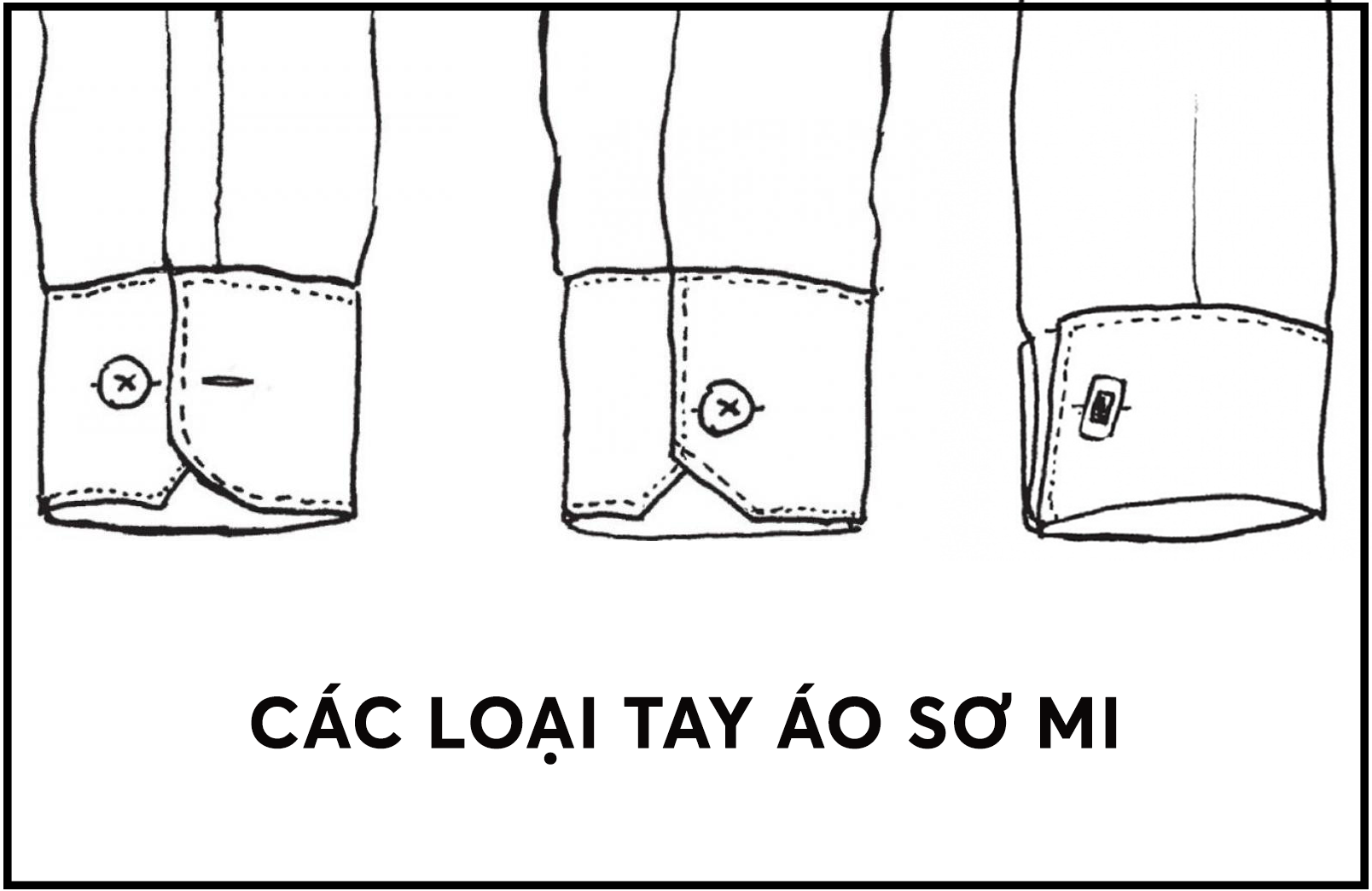 các kiểu tay áo sơ mi