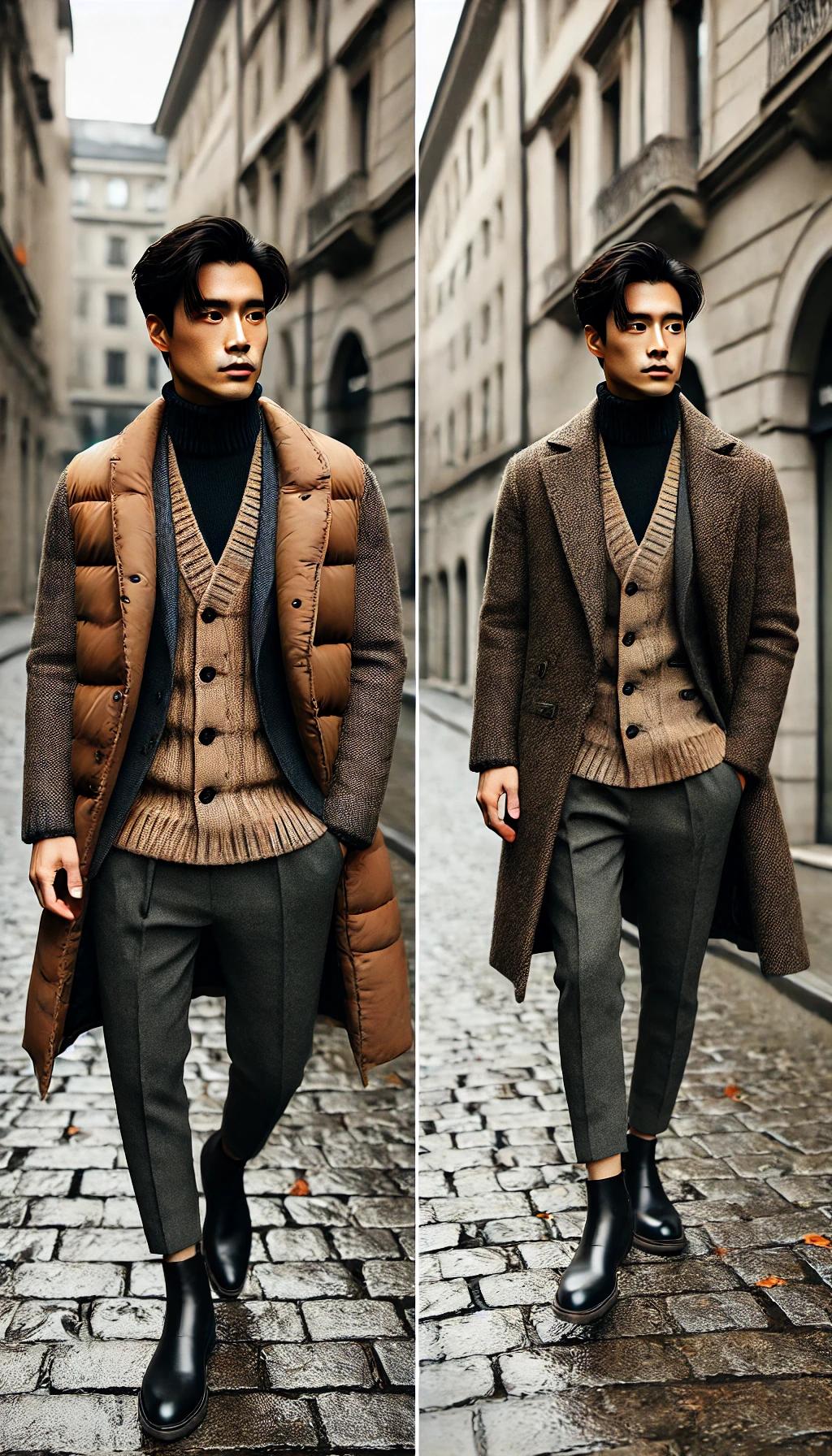 Phối áo gile với áo măng tô – Phong cách mùa đông ấm áp