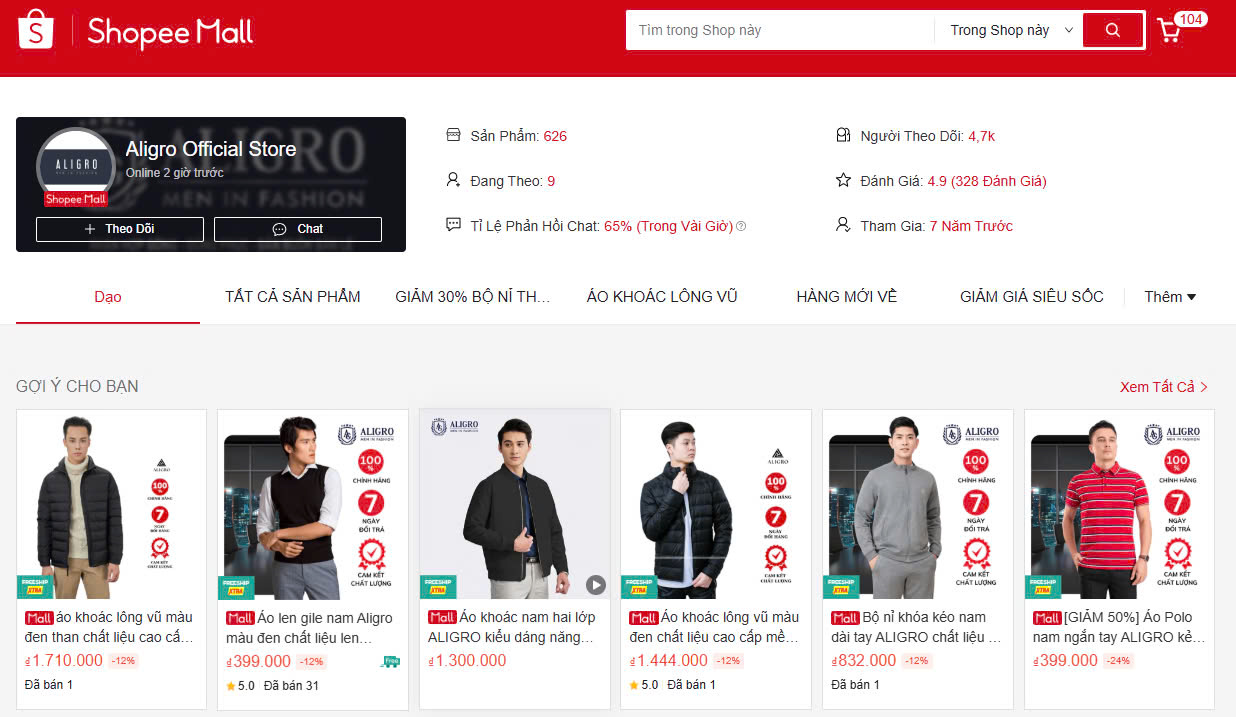 Kênh Shopee Mall Aligro