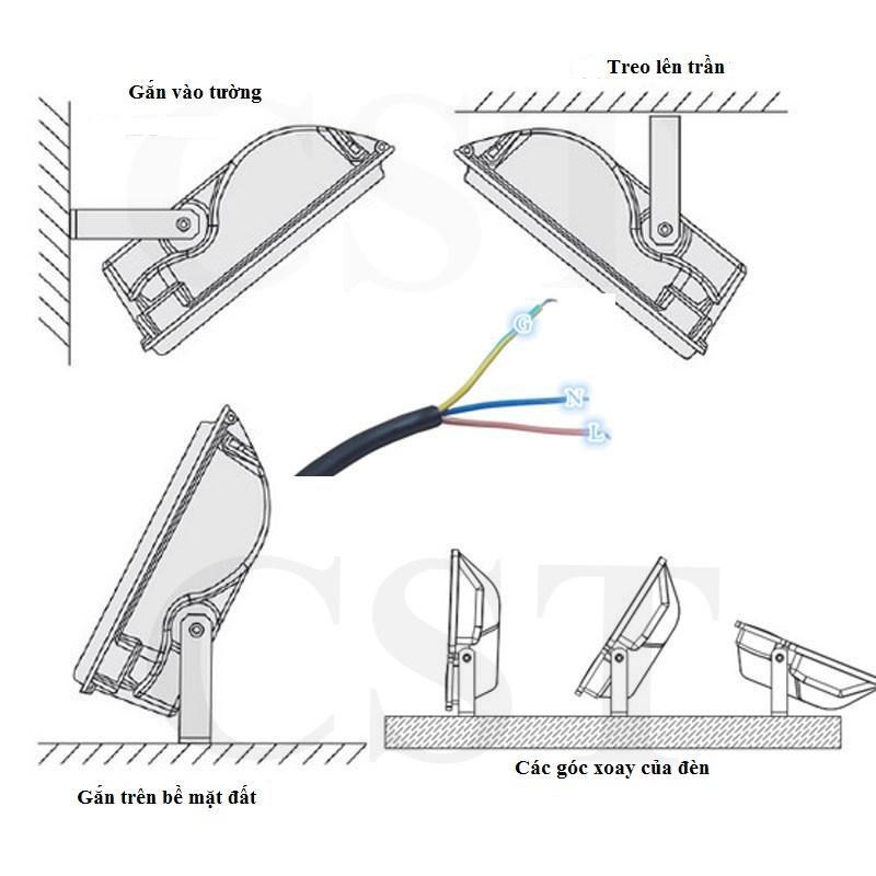 phương pháp lắp đặt đèn pha led