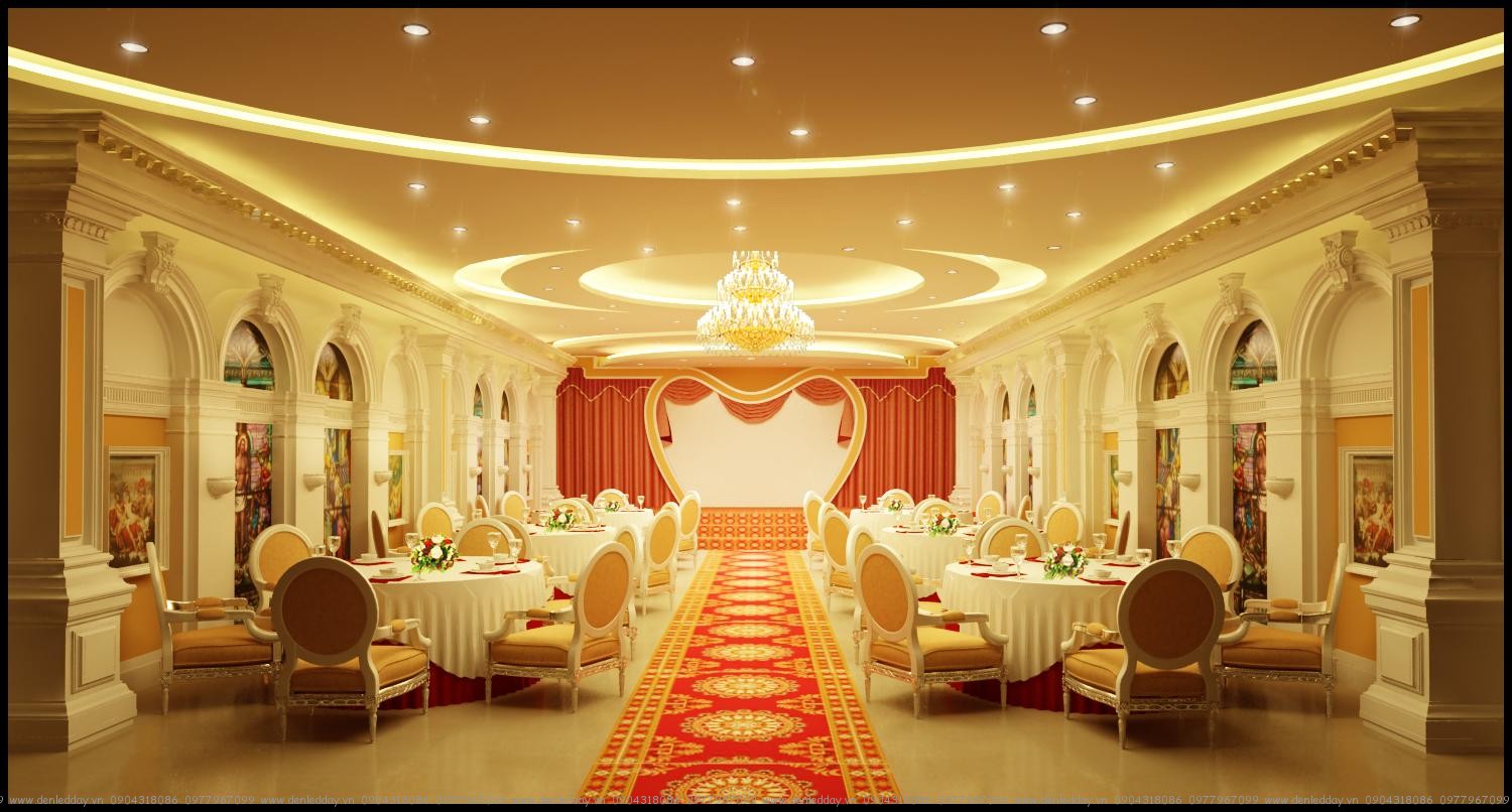 đèn led âm trần chiếu sáng phòng tiệc