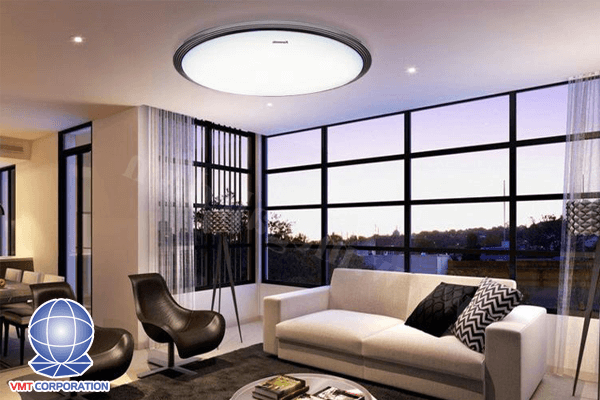 sử dụng đèn led ốp trần trong phòng khách