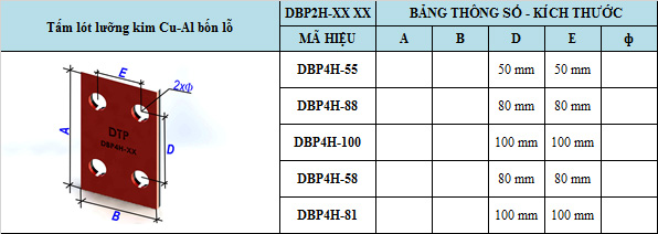 Tấm lót lưỡng kim Tấm lót lưỡng kim