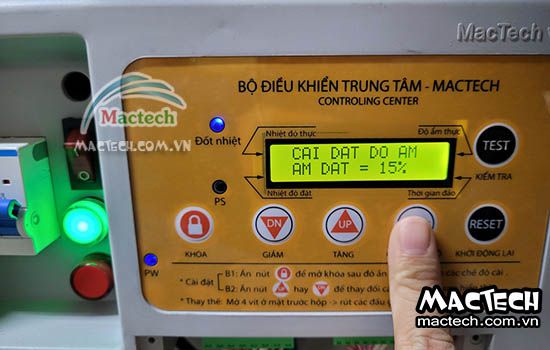 Hướng dẫn cài độ ẩm trên máy sấy nhiệt mini Mactech