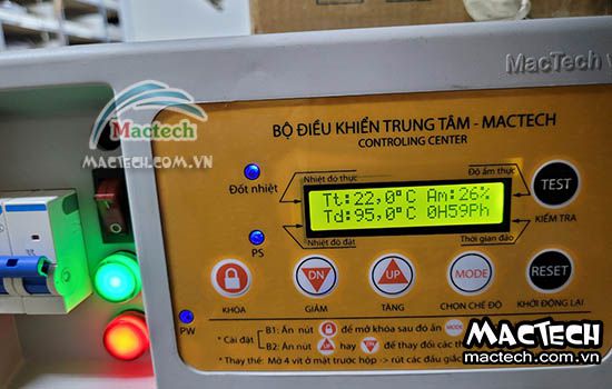 Hướng dẫn cài độ ẩm trên máy sấy nhiệt mini Mactech